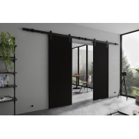 Dubultās bīdāmās durvis AURA DUO Loft R, melns Dubultās bīdāmās durvis AURA DUO Loft R, melns